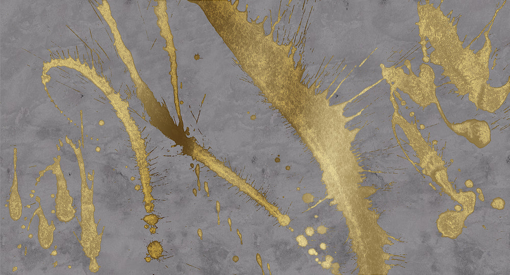 Ash Blue Gold Abstract Paint Splash Wall Mural M2613