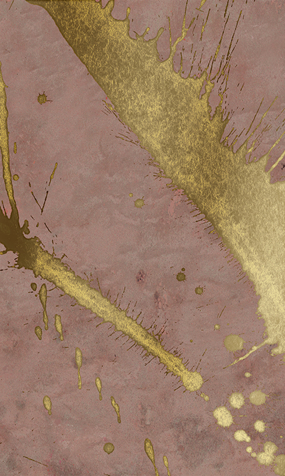 Ash Pink Gold Abstract Paint Splash Mural Wallpaper M2614 - Sample