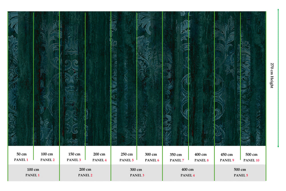 Navy Blue Floral Wood Pane Curtain Mural Wallpaper M2620 - Sample