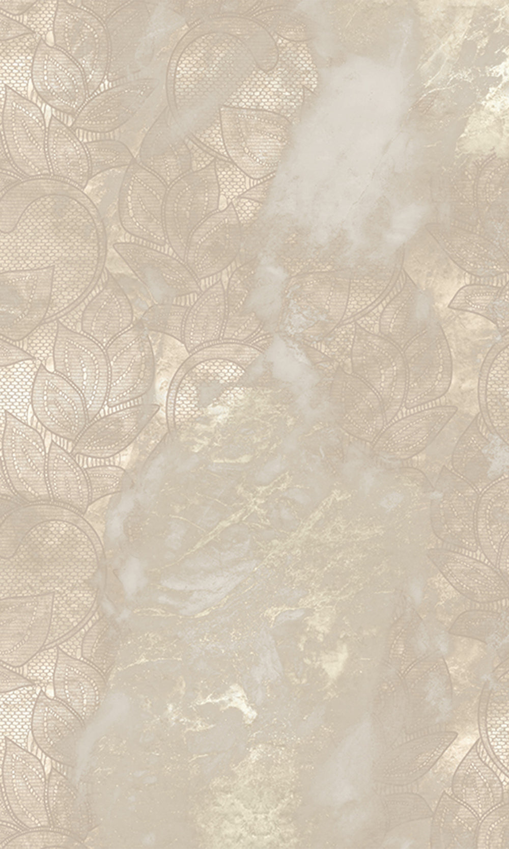 Pastel Beige Marbled Floral Abstract Wall Mural M2626