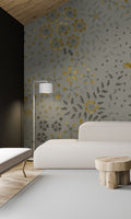 Light Grey Embossed Floral Mural Wallpaper M2627