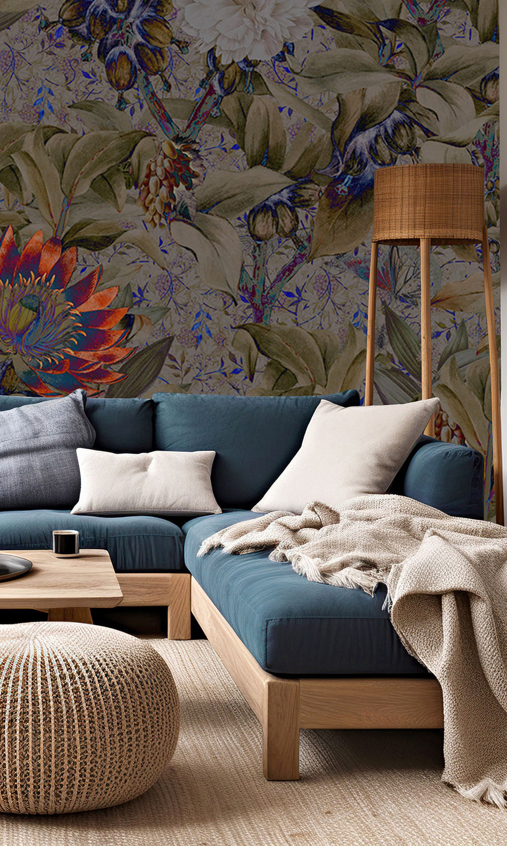Purple Floral Paradise Mural Wallpaper M2631 - Sample