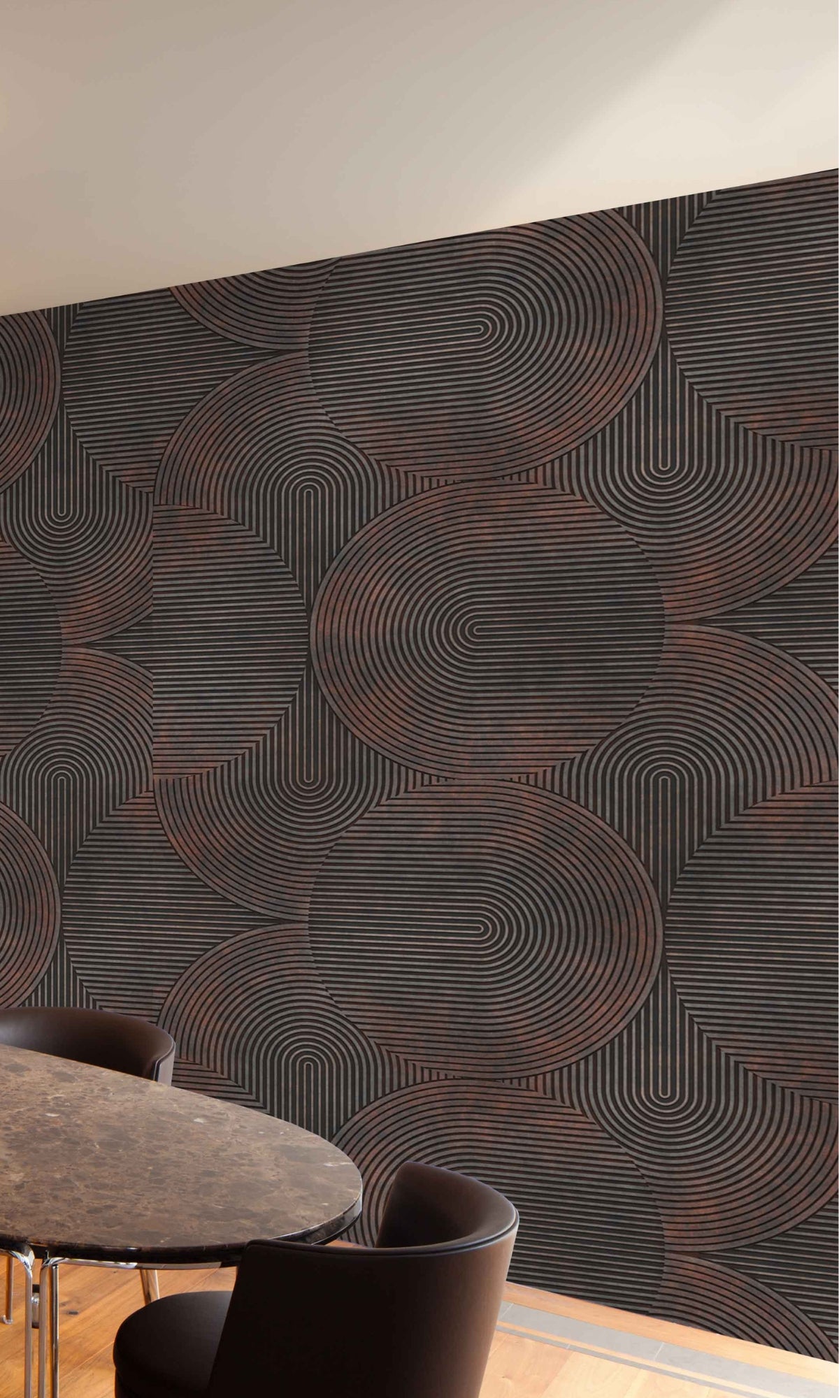 Metal Abstract Rusty Striped Mural Wallpaper M1347-Sample