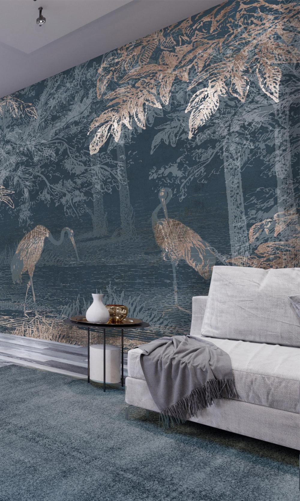 Metal Trees Mural Wallpaper M1442-Sample
