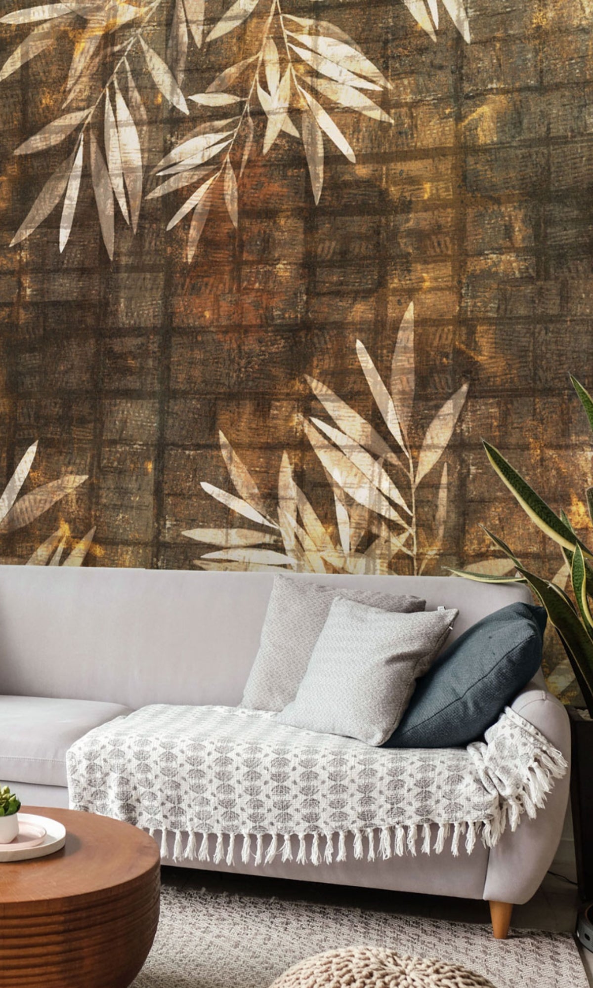 Metal & Orange Rustic Metal Mural Wallpaper M1322-Sample