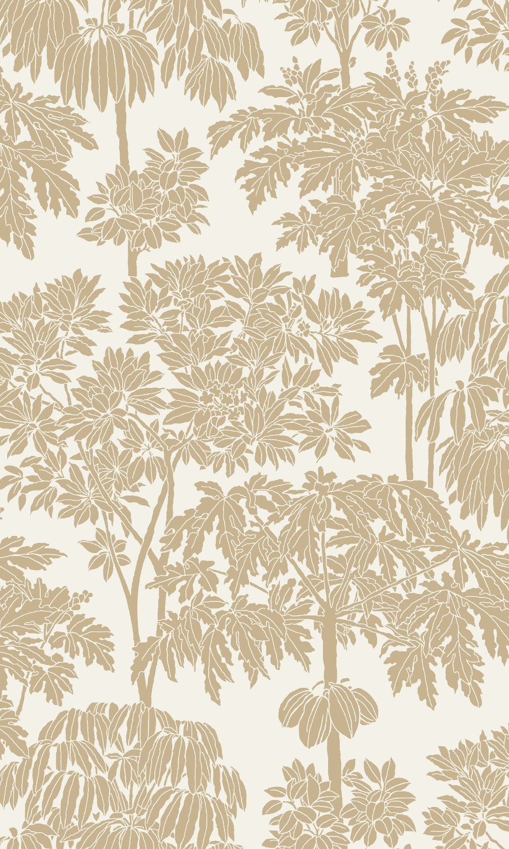 Metallic Tonal Trees Tropical Wallpaper R8899