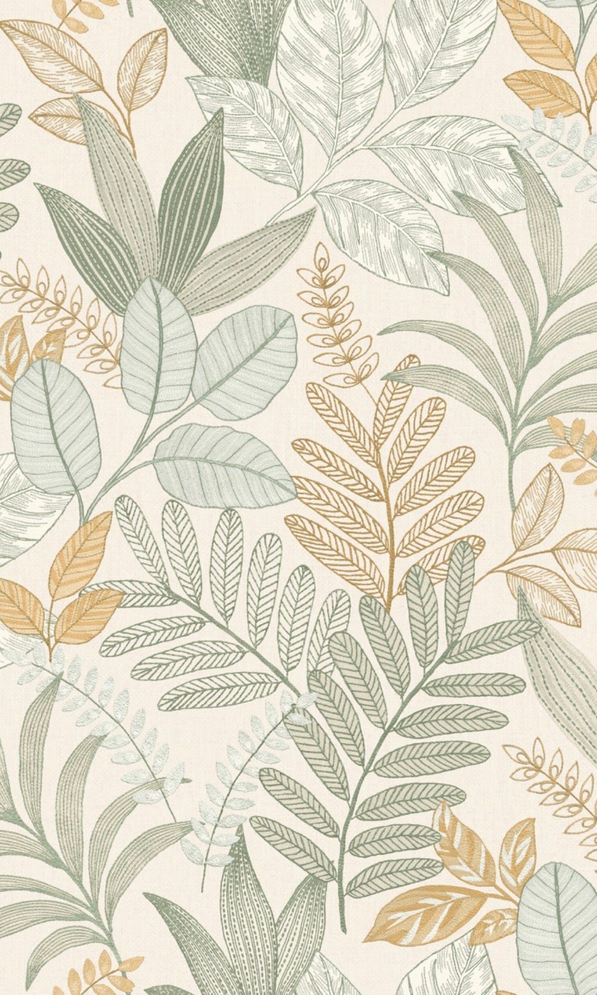 Moss Minimalist Leaves Tropical Wallpaper R9061