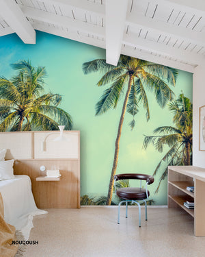 MultiColor Tall palm Trees Mural Wallpaper M1137