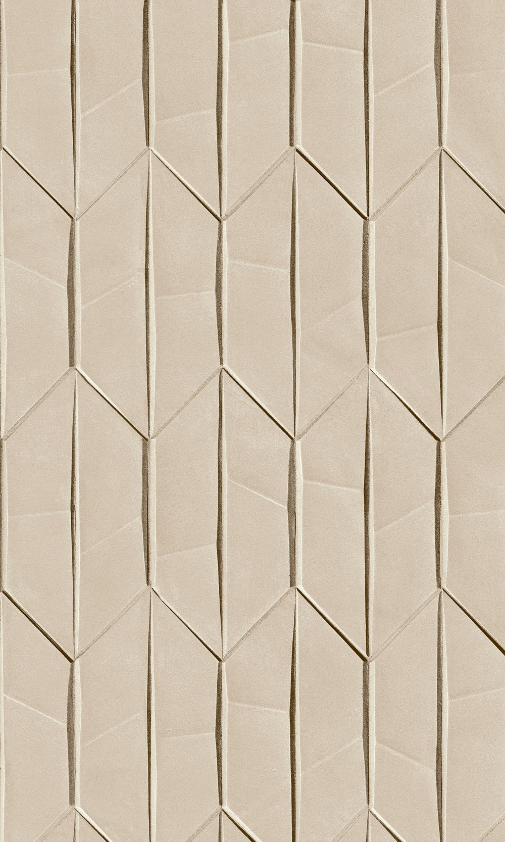 Greige Folded Paper like Geometric Wallpaper R9202