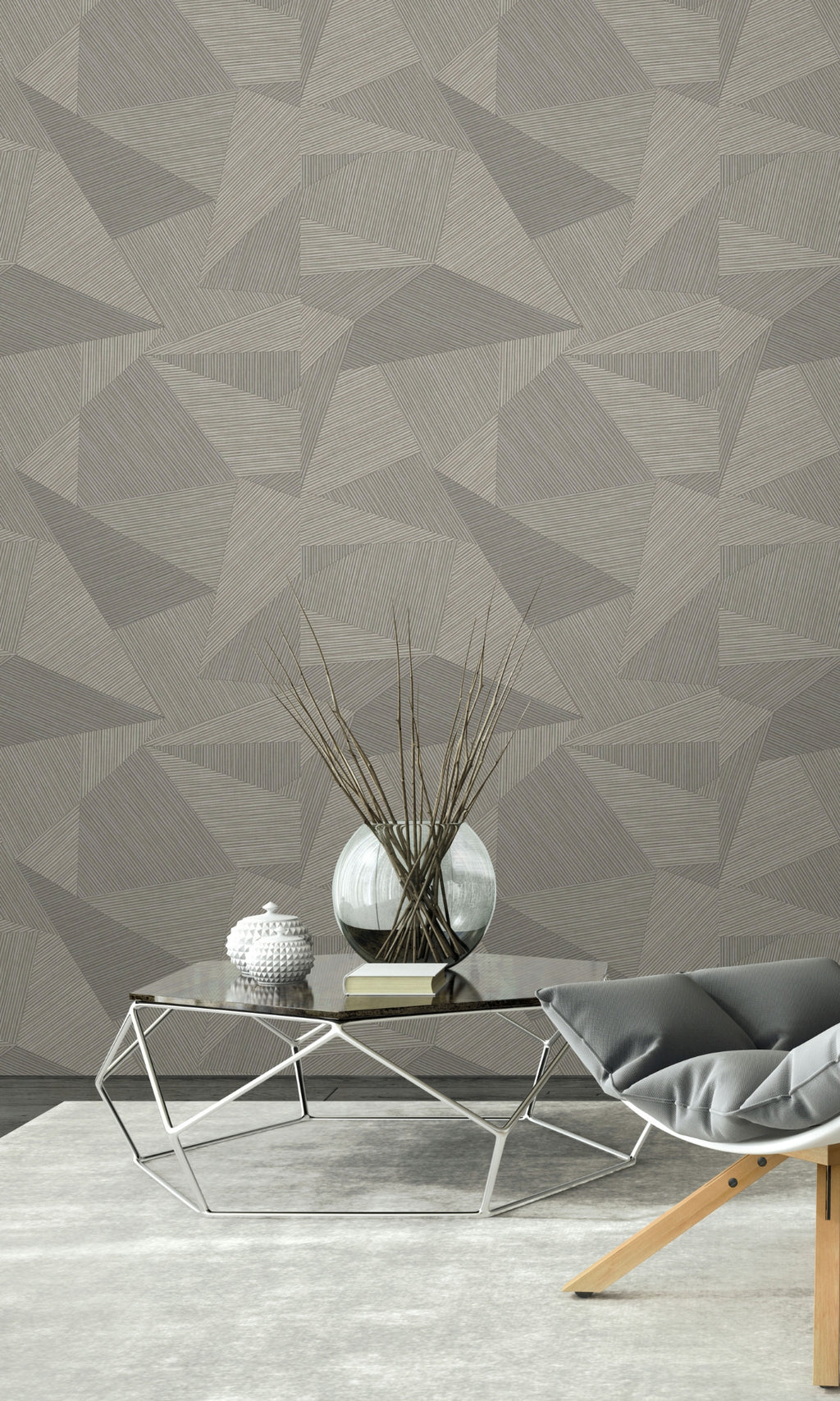 Mushroom Gray Simple Geometric Panel R8500