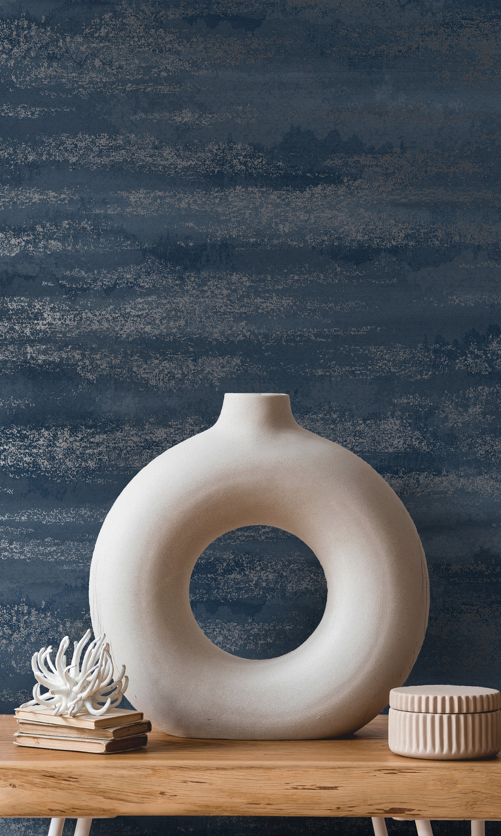 Navy Hazy Sky Textured Wallpaper R8291