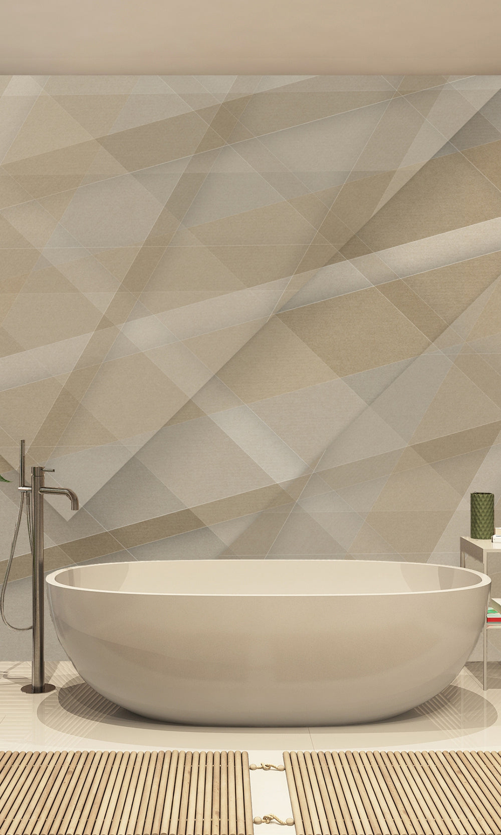 Neutral Abstract geometric Brown Mural Wallpaper M1332-Sample