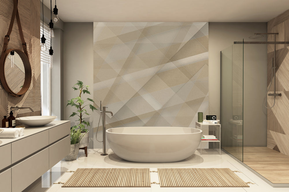 Neutral Abstract geometric Brown Mural Wallpaper M1332