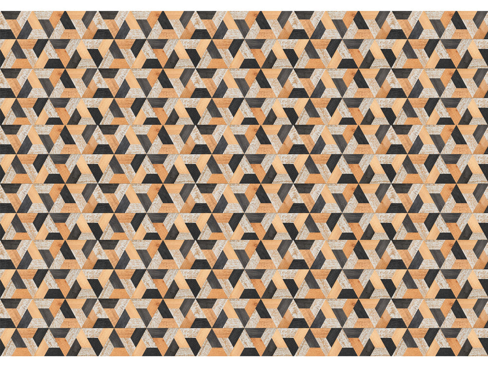 Neutral Colourful Wooden Mural Wallpaper M1346