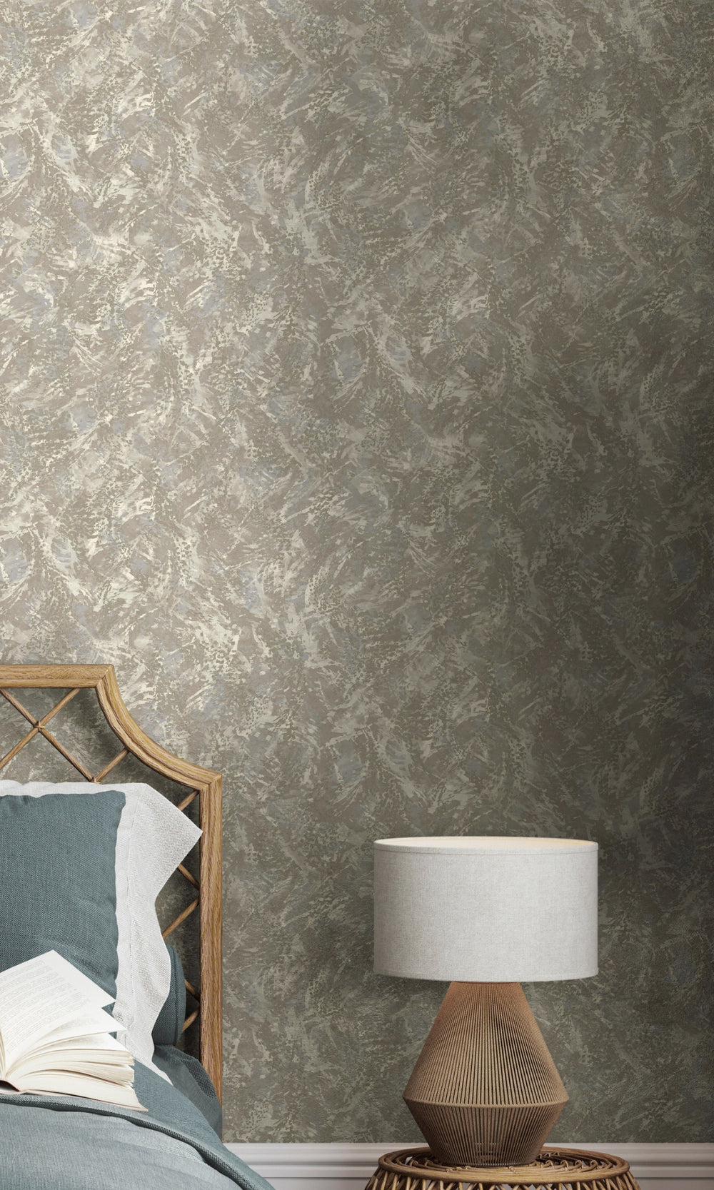 Neutral Feather Like Textured Abstract Wallpaper R8941