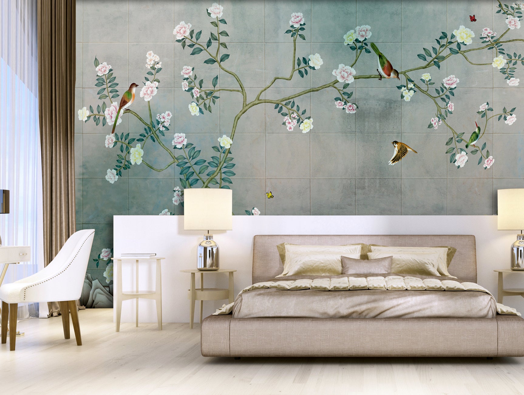 Neutral Garden in Spring Mural Wallpaper M1431 – Walls Republic US