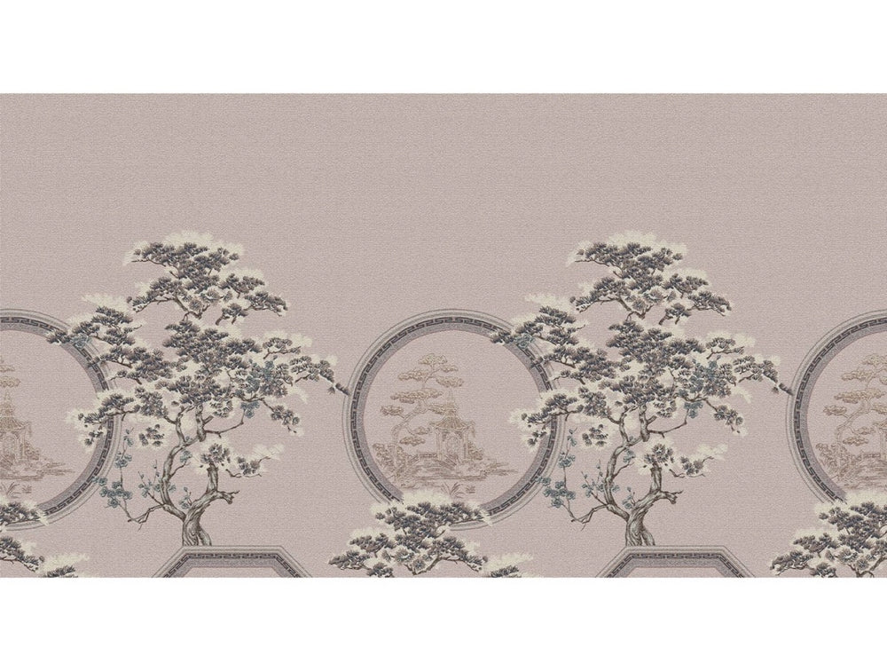 Neutral Japanese Trees Mural Wallpaper M1420