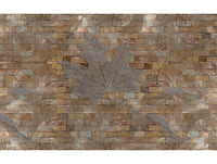 Neutral Leaves on Bricks Mural Wallpaper M1278