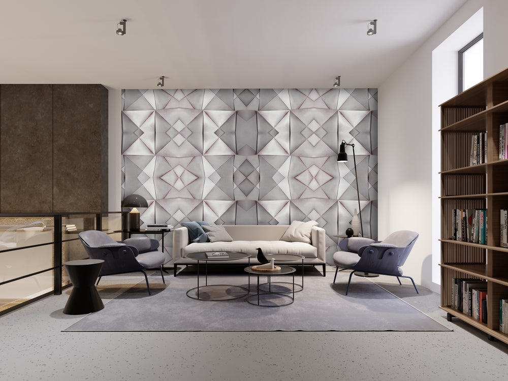 Neutral Paper in geometric Shapes Mural Wallpaper M1318