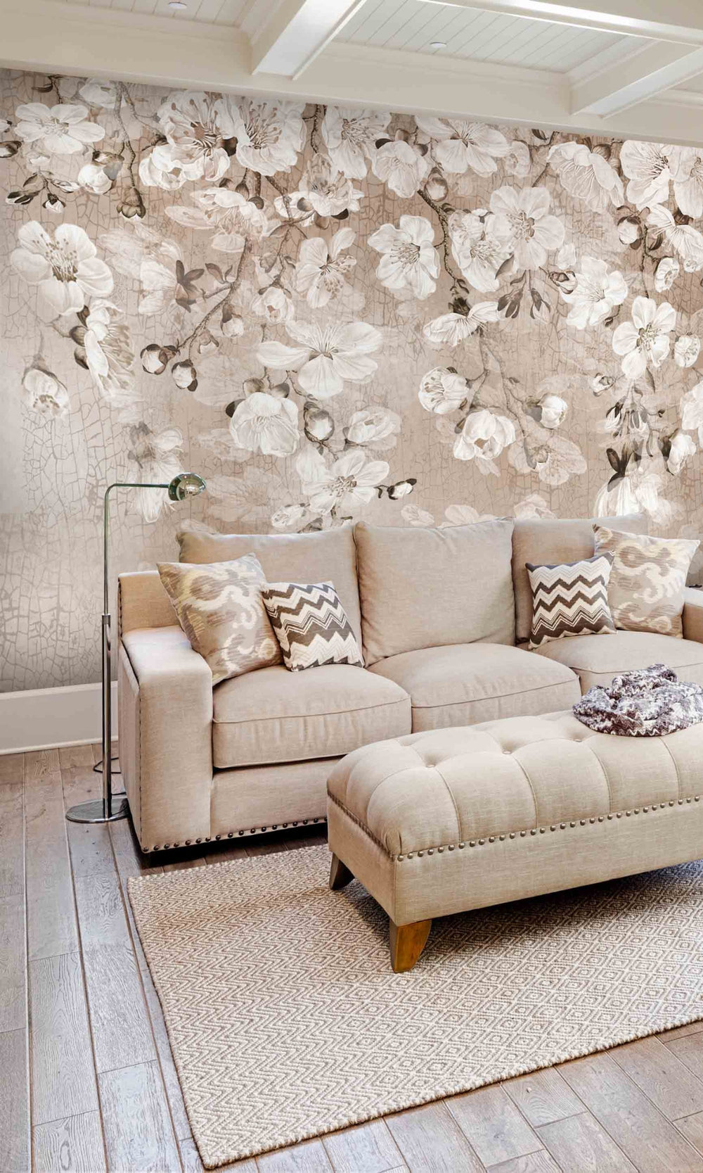 Neutral Sakura Flowers Mural Wallpaper M1215-Sample