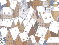 Neutral Snow capped Roofs Mural Wallpaper M1202
