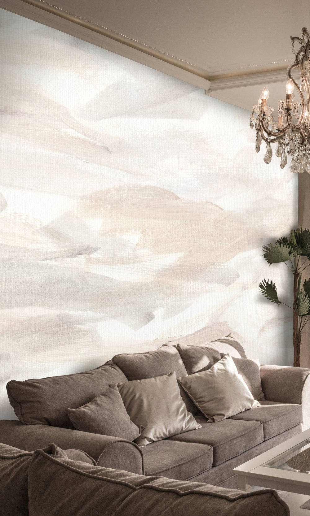 Neutral Soft Abstract Mural Wallpaper M1359-Sample