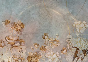 Neutral Spring Flowers Mural Wallpaper M1207