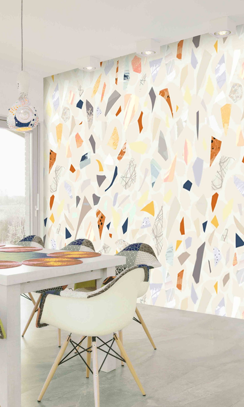 Neutral Terrazzo Mural Wallpaper M1397-Sample
