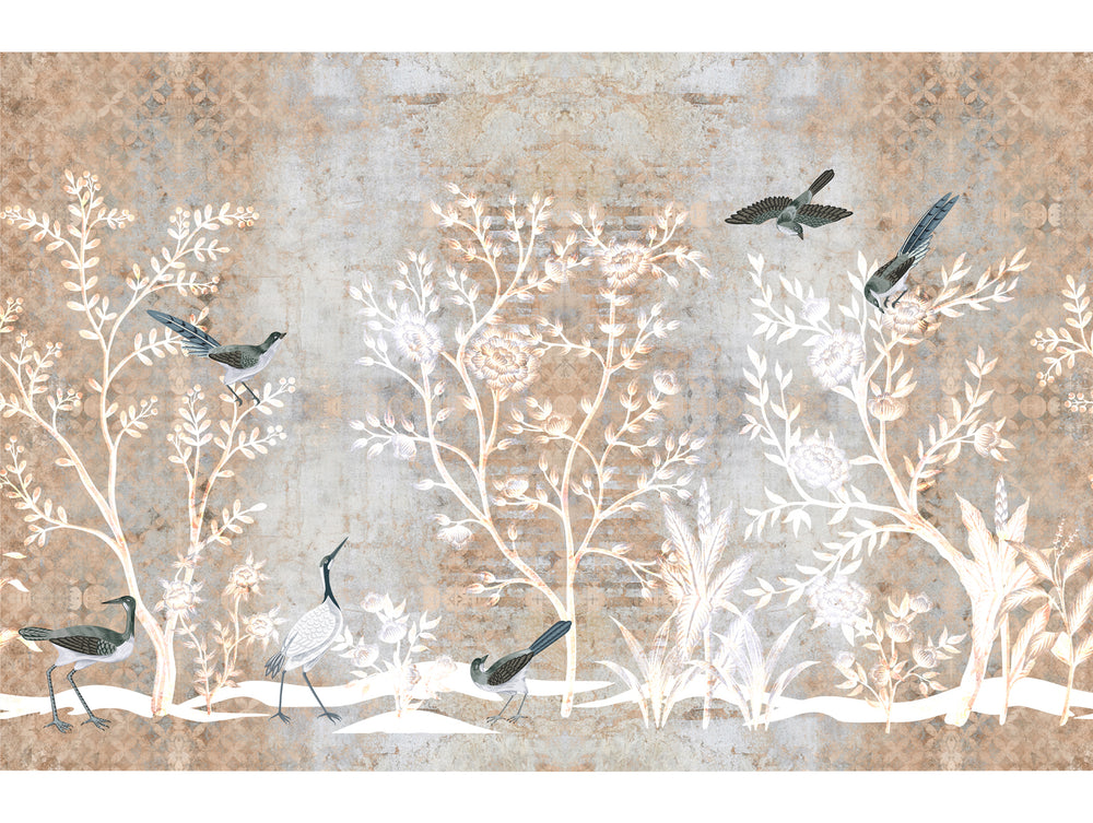 Neutral Vintage Garden Mural Wallpaper M1467