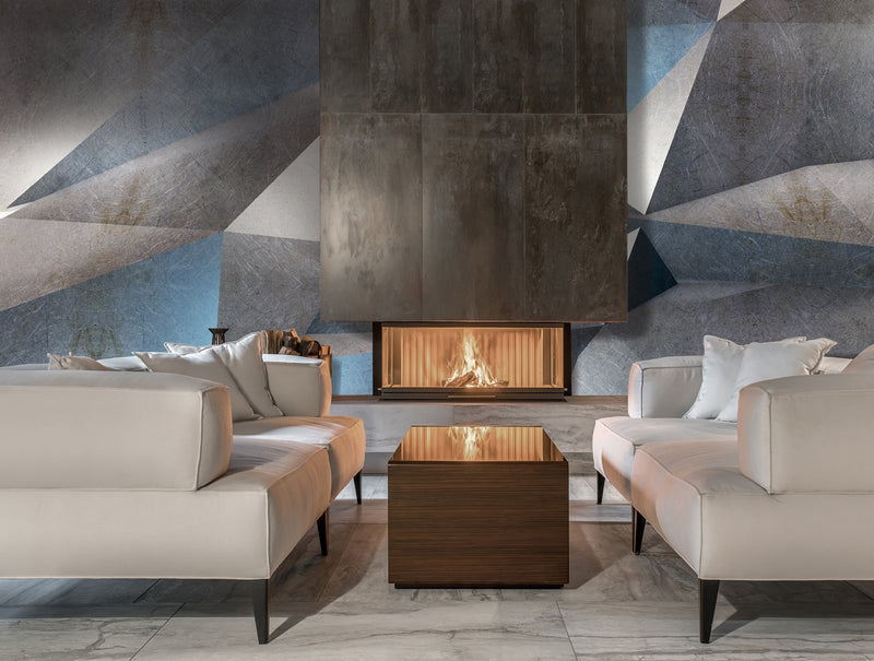 Neutral & Gray Old uneven Metal Mural Wallpaper M1336