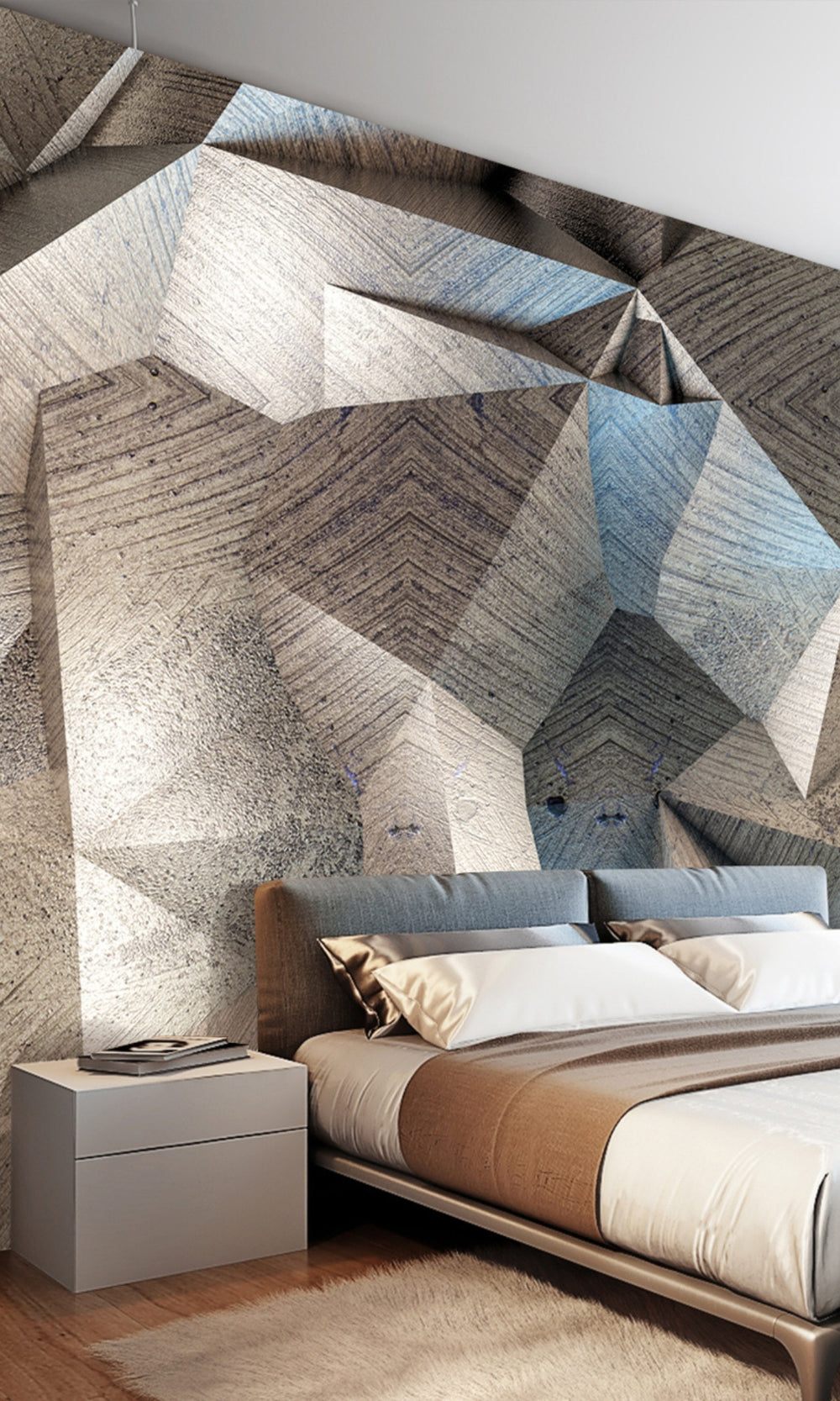 Neutral &  Old uneven Stone Mural Wallpaper M1337