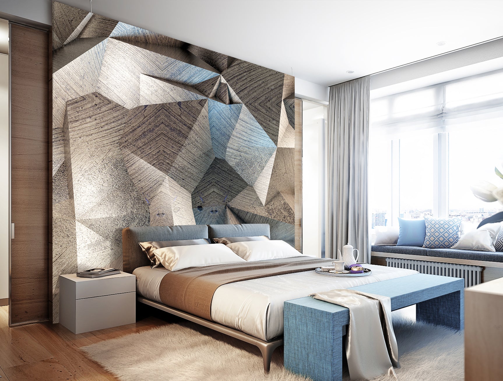 Stone Mural Wallpaper | Modern Grey Textured Design