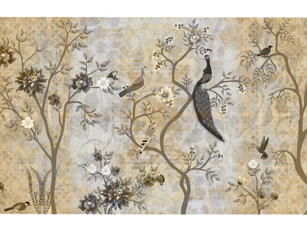 Neutral color Garden Mural Wallpaper M1446