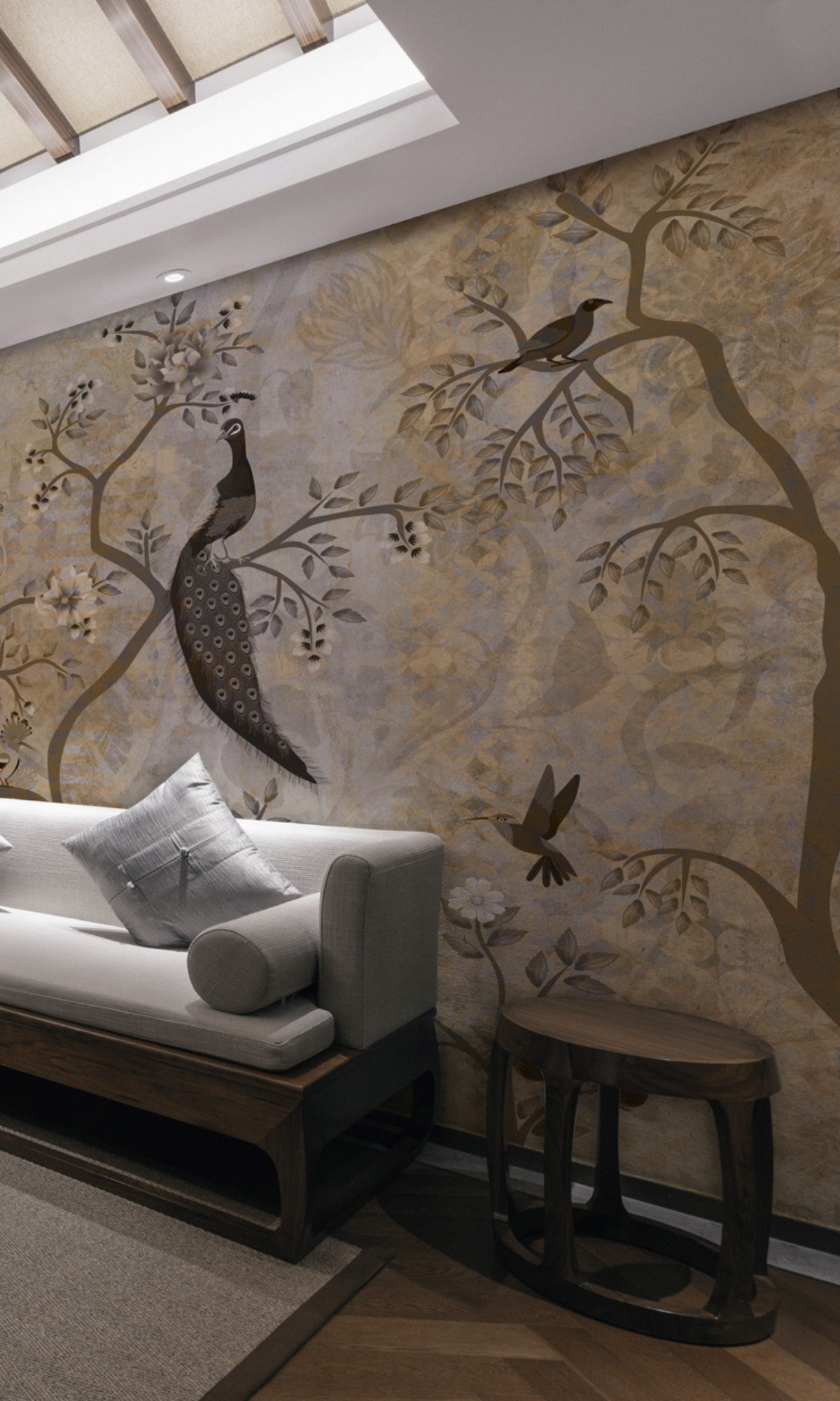 Neutral color Garden Mural Wallpaper M1446-Sample