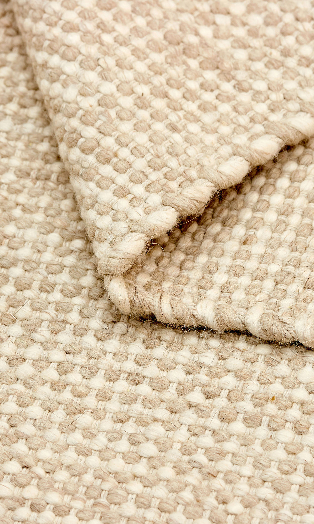 Beige Contemporary Polka Dotted Handwoven Rectangular Luxury Rugs