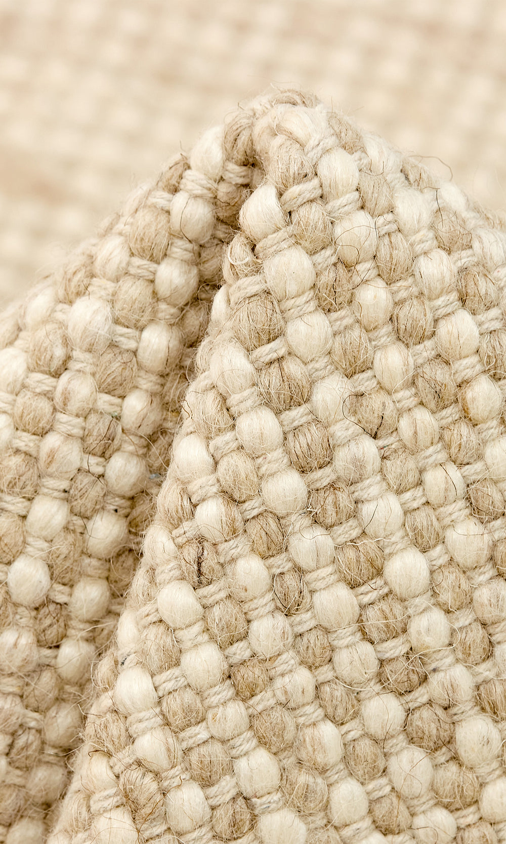 Beige Contemporary Polka Dotted Handwoven Rectangular Luxury Rugs