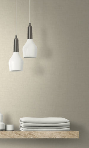 Oat Plain Denim Like Textured Wallpaper R8532