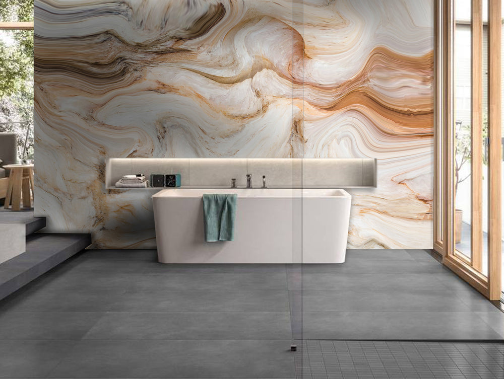 Ochre Marble Mural Wallpaper M1146