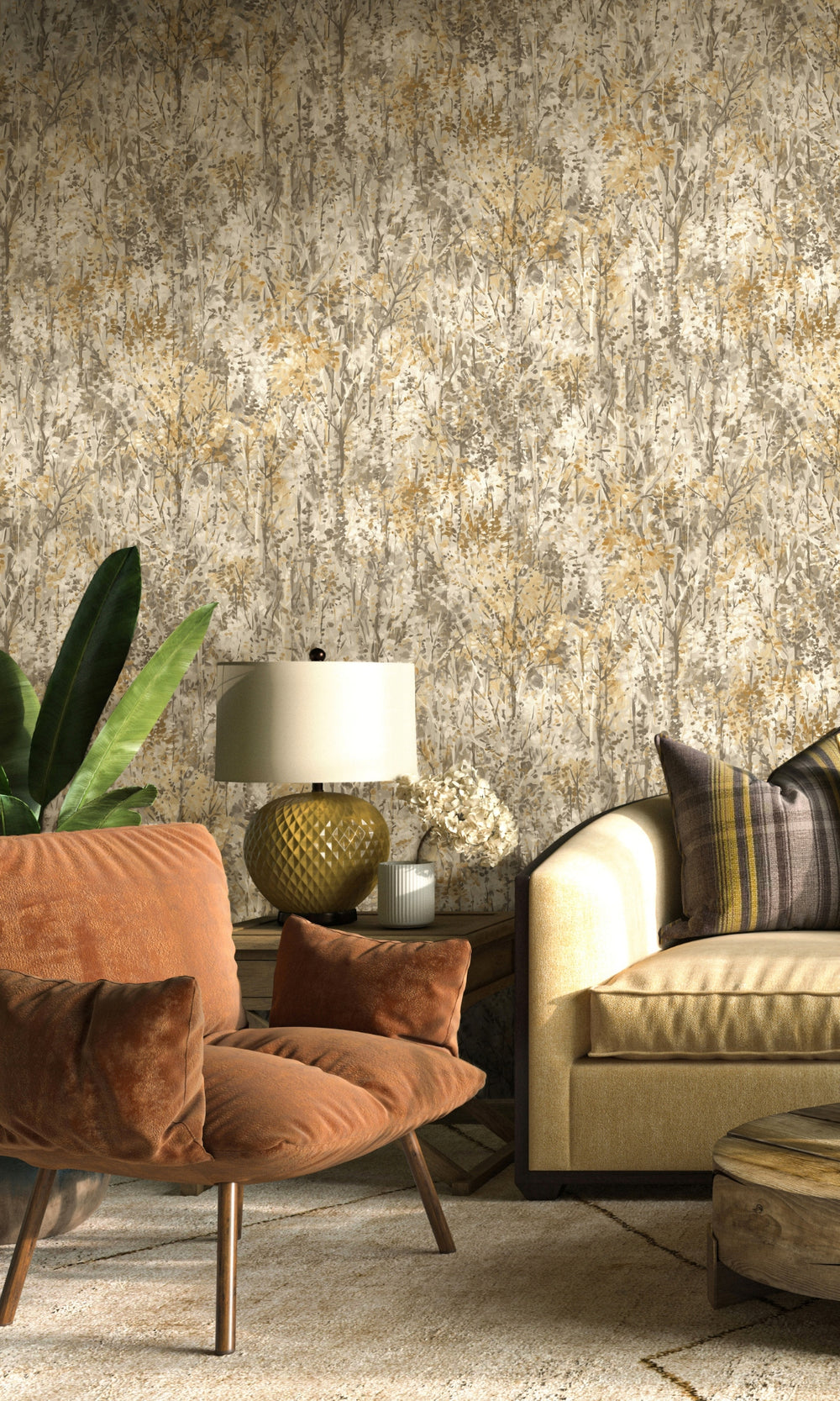 Orange Lust Forest Tropical Wallpaper R8953