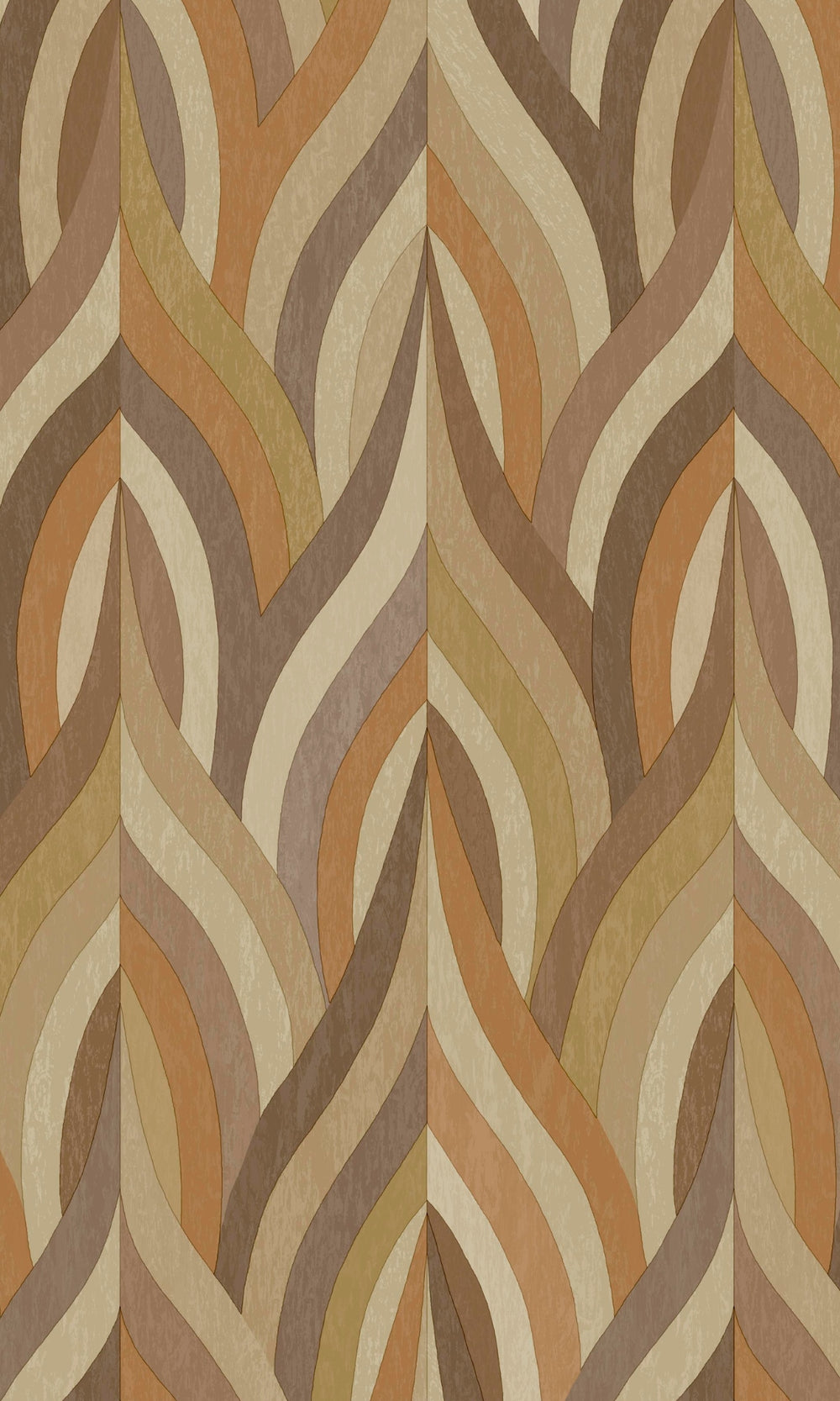 Orange Mocha Interlacing Lines Geometric Wallpaper R8957
