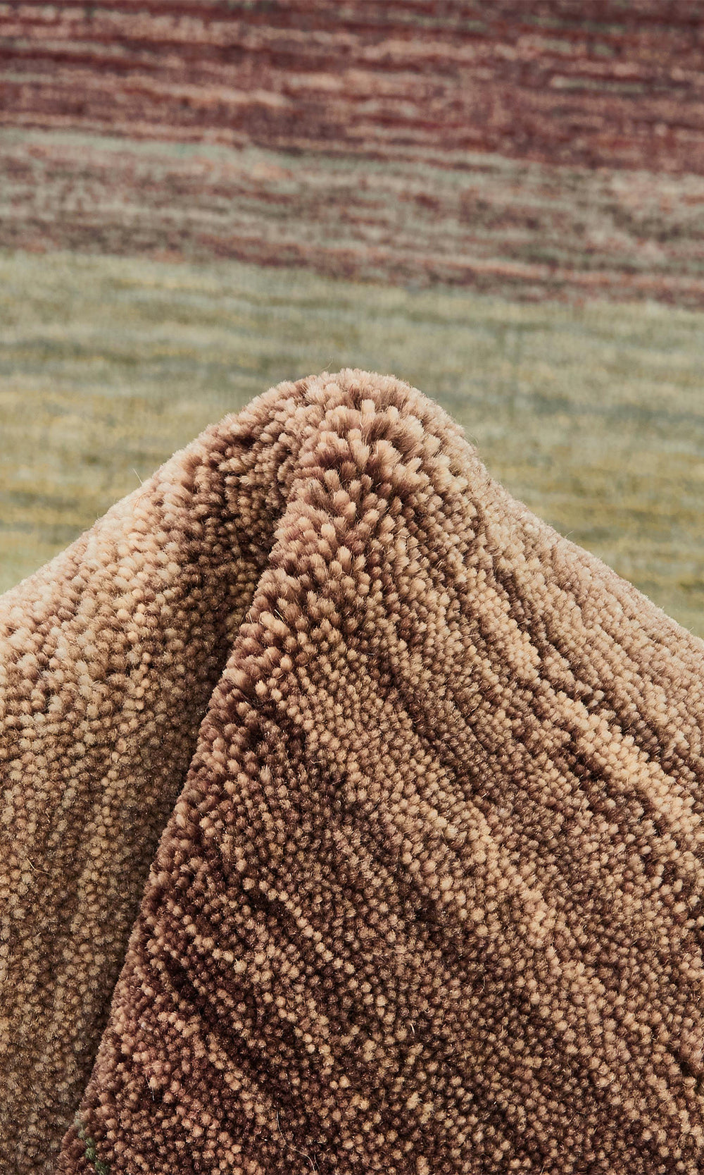 Green Multi Panoramic Stripes Handloom Rectangular Luxury Rugs