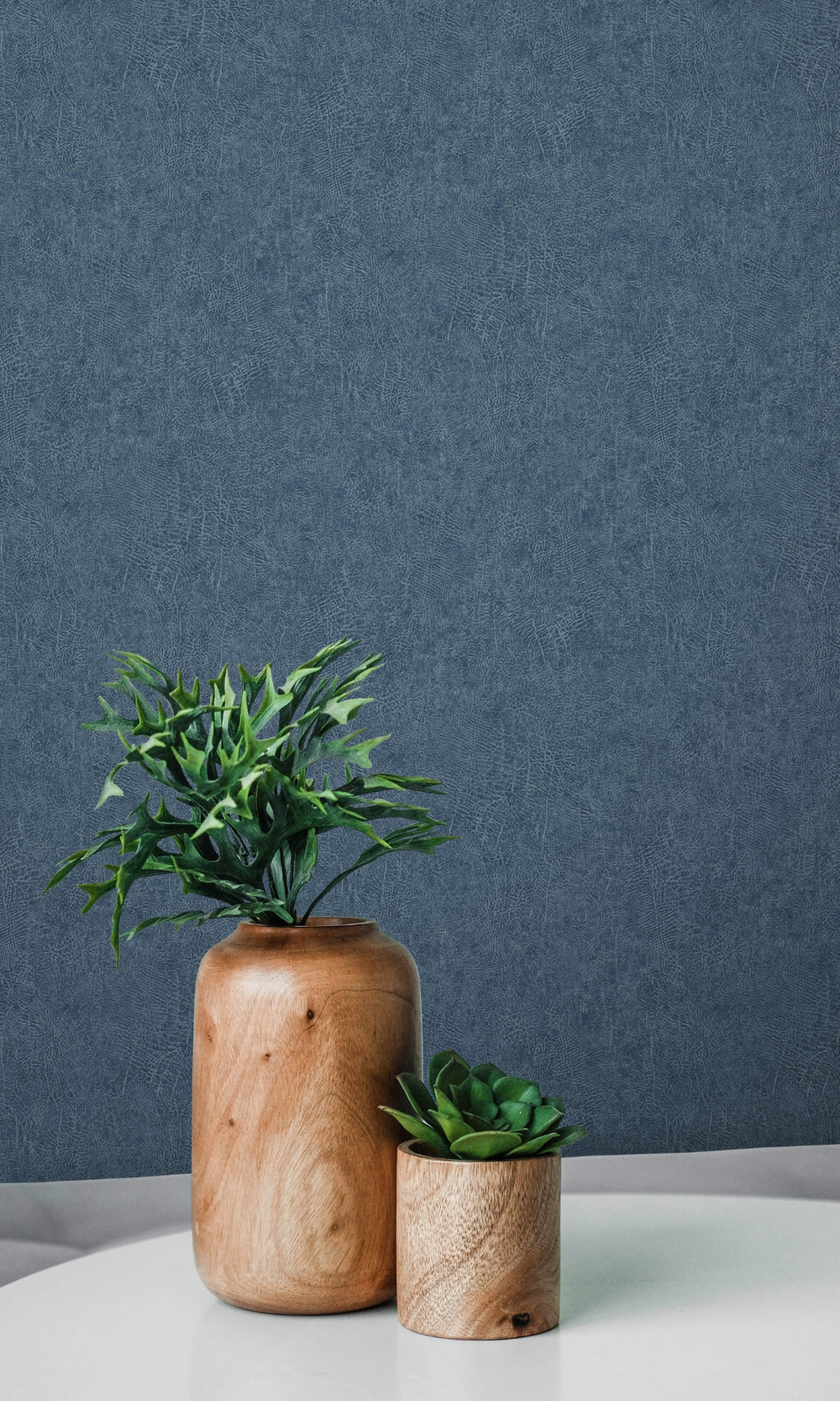 Peacock Blue Scratched Plain Textured Wallpaper R8534