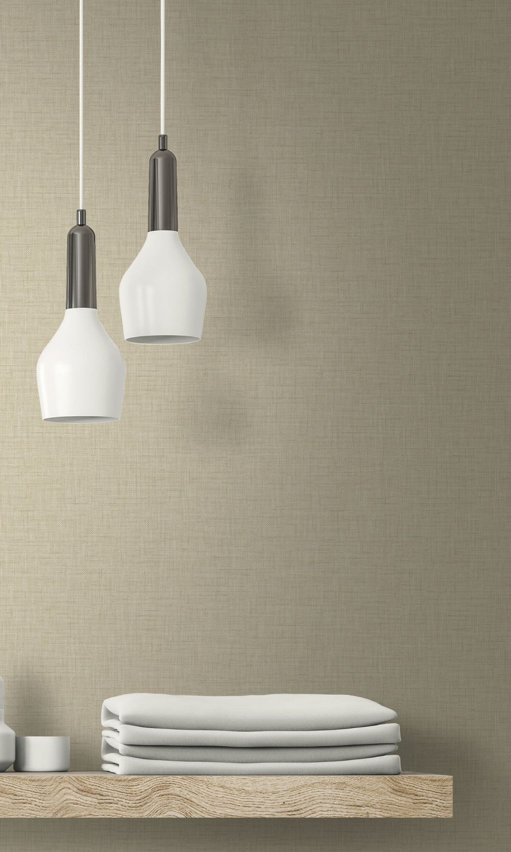 Peanut Plain Denim Like Textured Wallpaper R8530