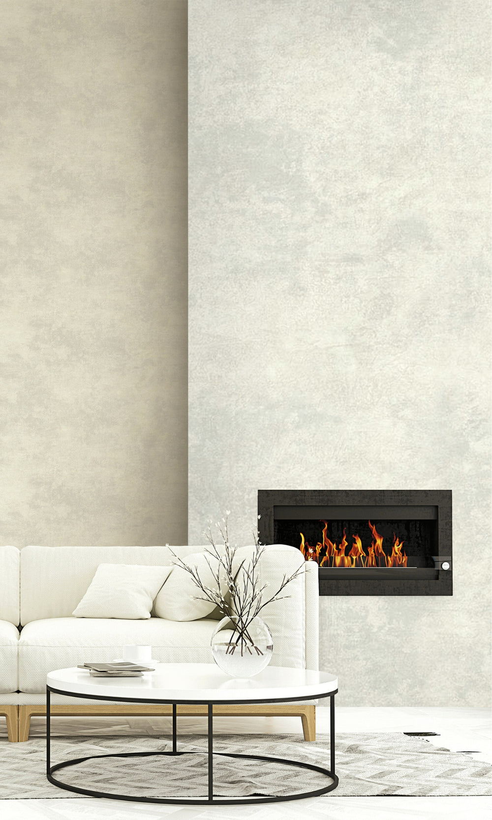 Pearl Scratched Concrete Vinyl Commercial Wallpaper C7571