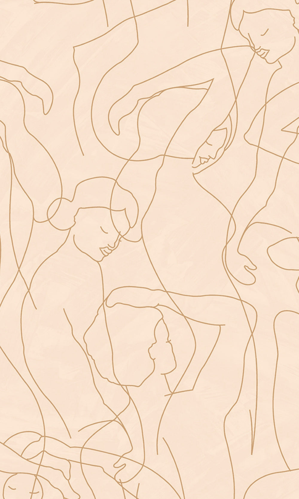 Pink Blush Abstract Model Lines Non-Woven Wallpaper R9180