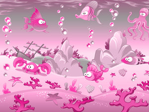 Pink Ocean Mural Wallpaper M1204