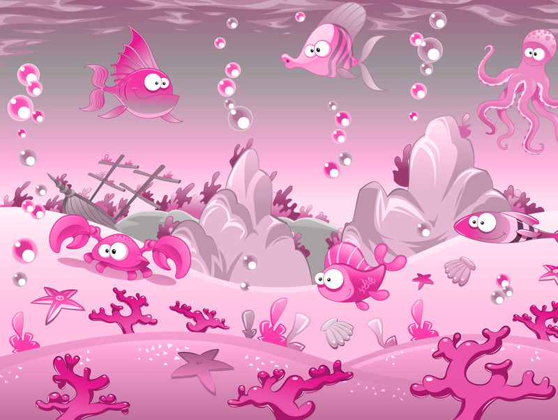 Pink Ocean Mural Wallpaper M1204
