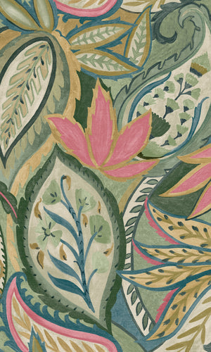 Pink Paisley All Over Tropical Wallpaper R8257