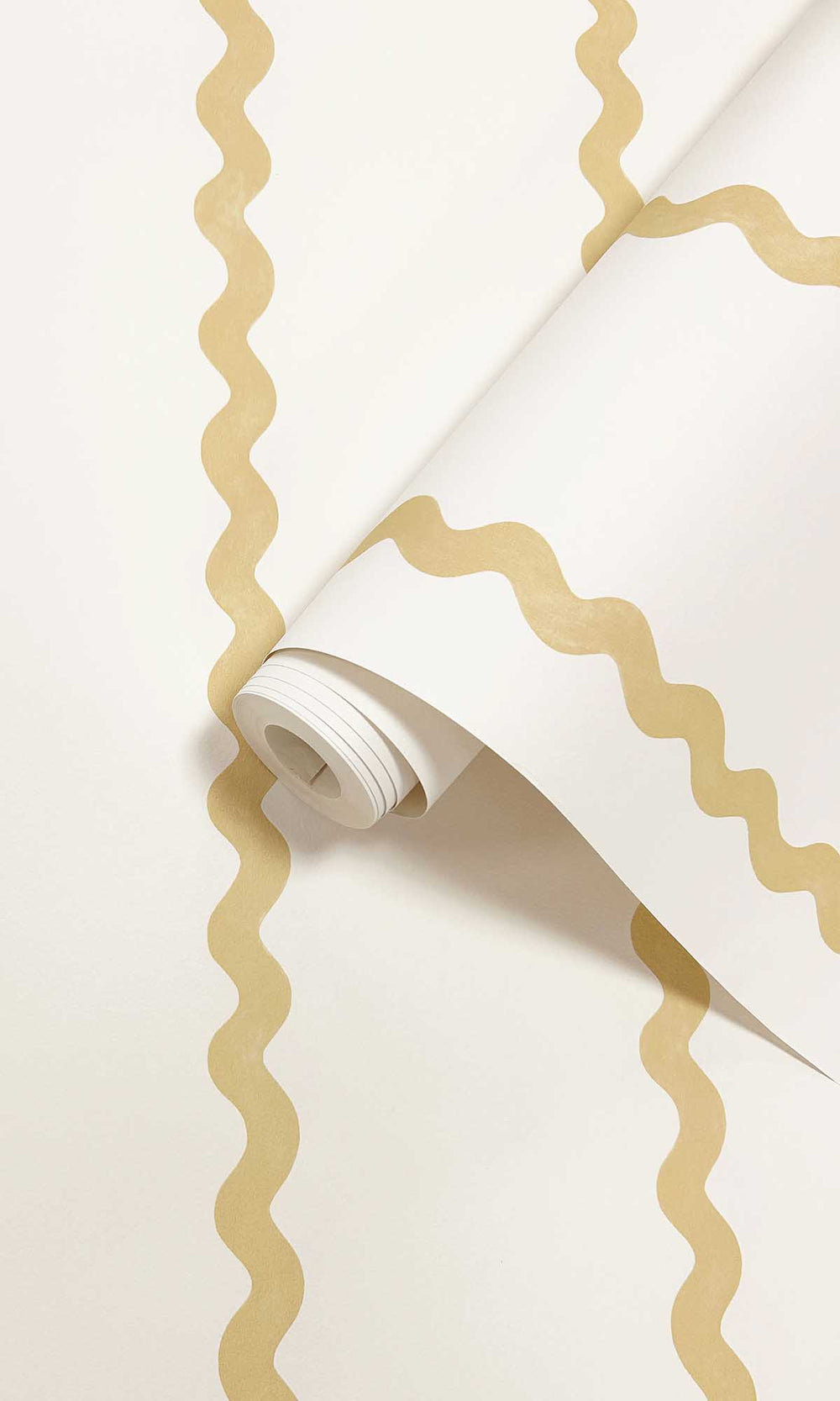 Ochre Charming Wiggle Stripe Wallpaper R10000
