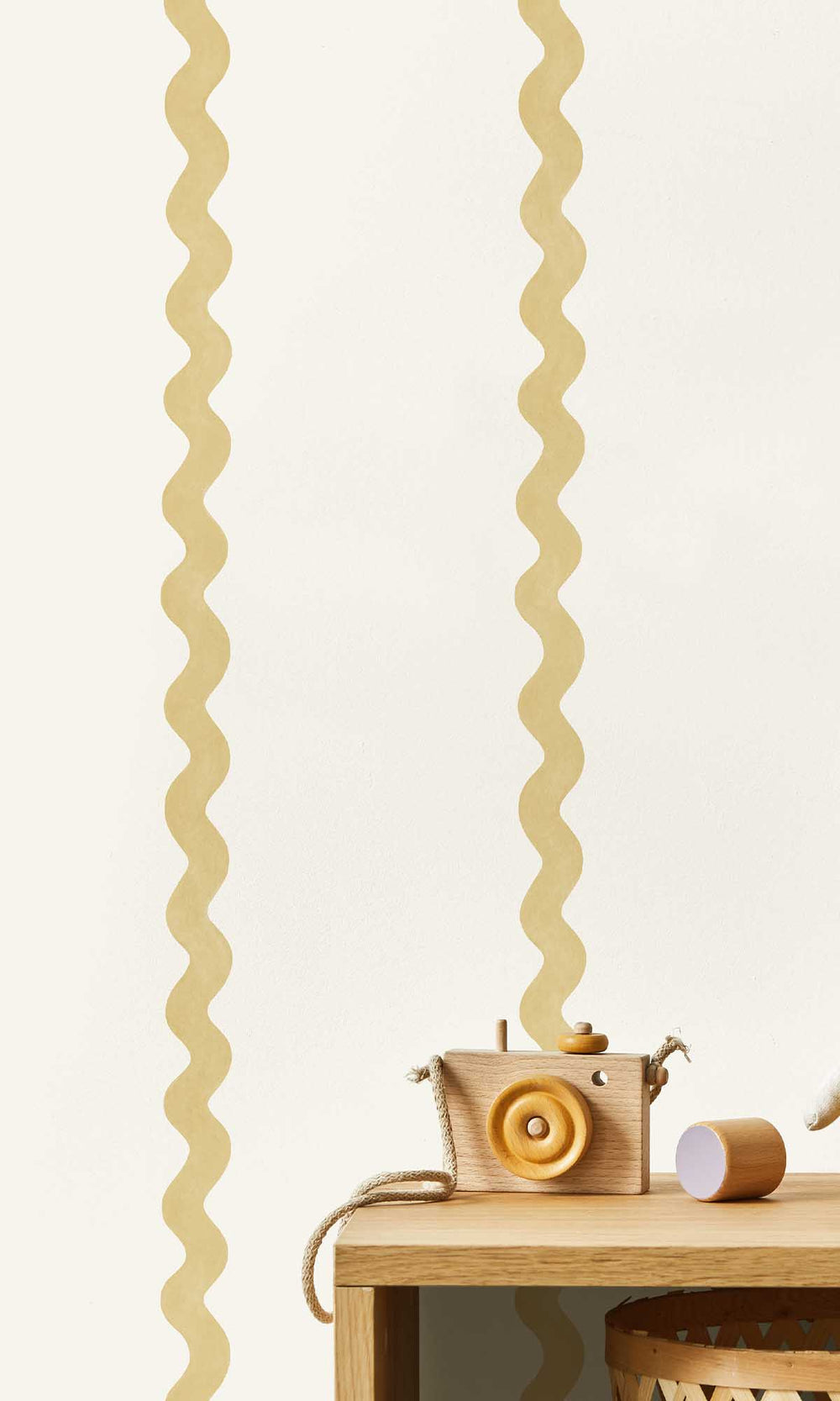 Ochre Charming Wiggle Stripe Wallpaper R10000
